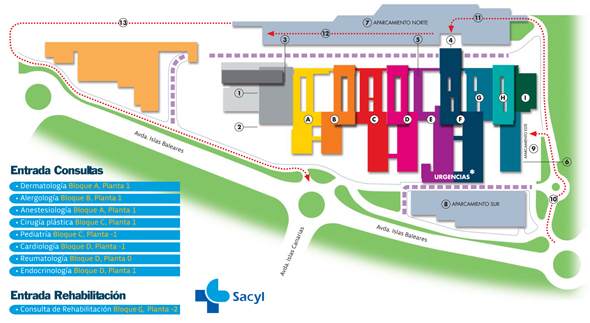 Plano de Consultas del Nuevo Hospital Universitario de Burgos