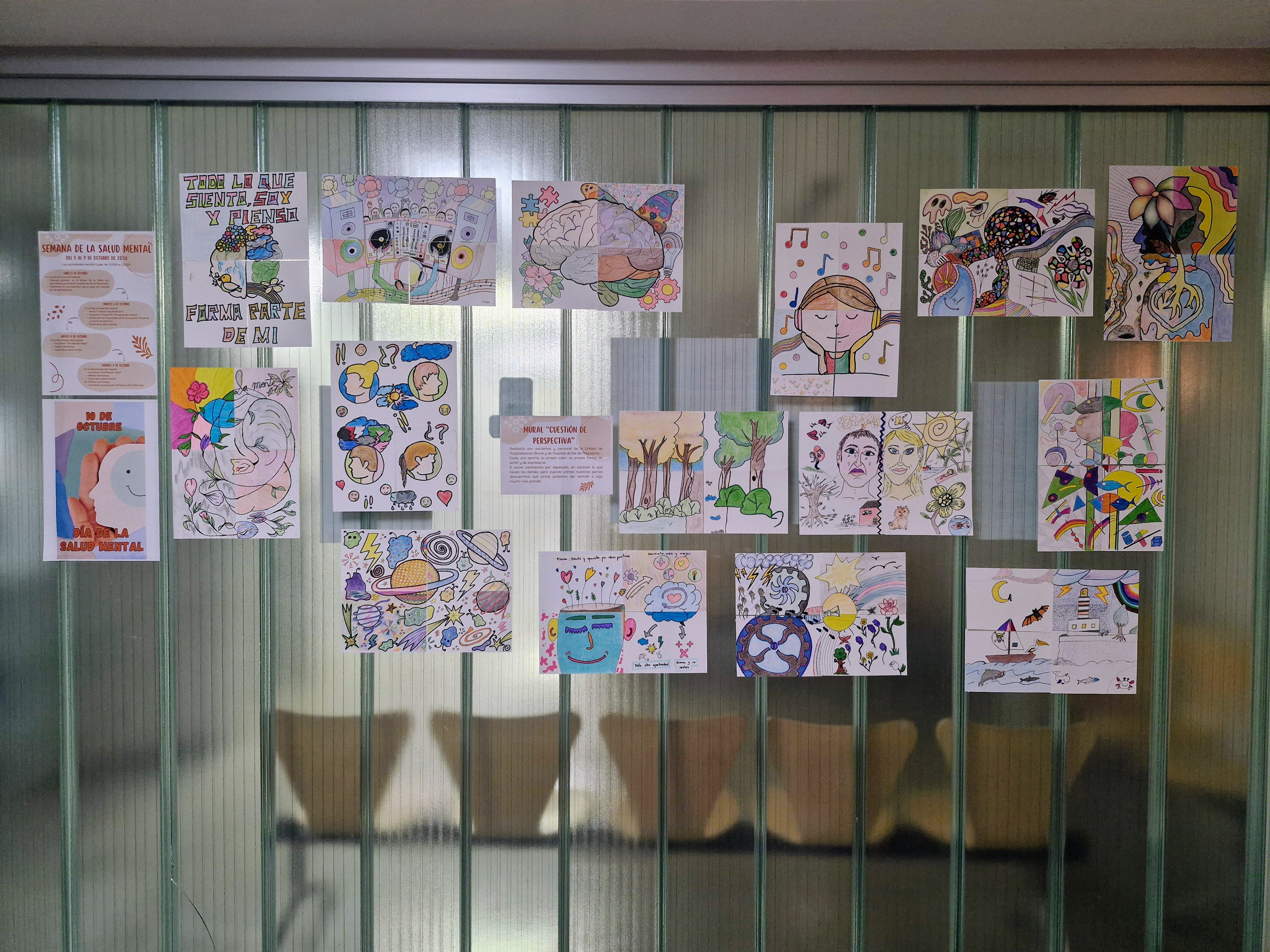 El mural 'Cuestión de perspectiva' de los pacientes de Psiquiatría de la Gasbi