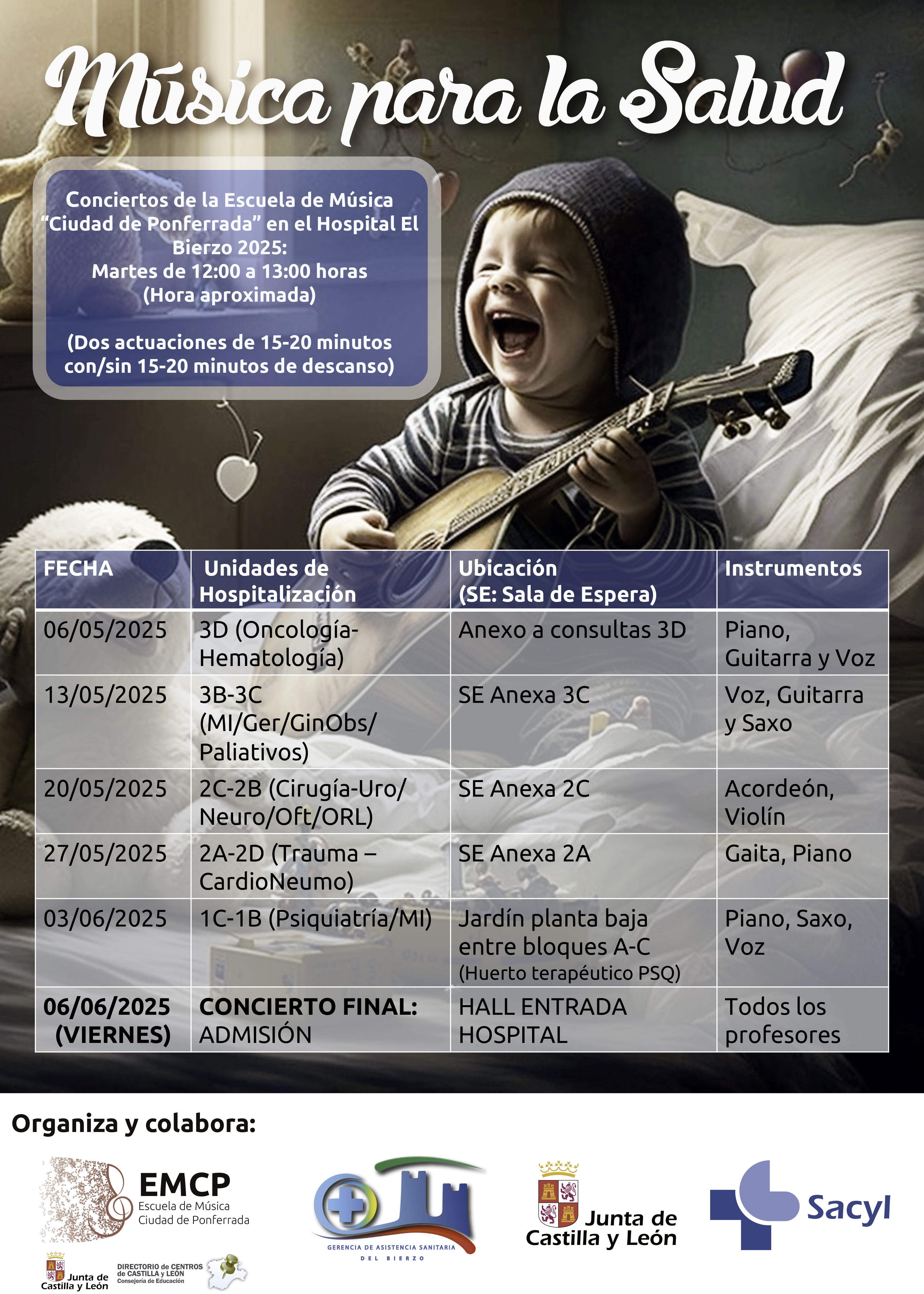 Cartel Mu¿sica para la salud 2025