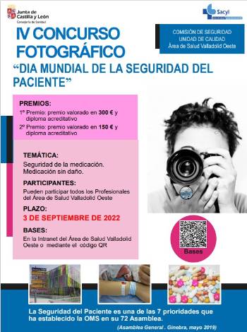 Cartel Concurso fotografia Seguridad del Paciente 2022