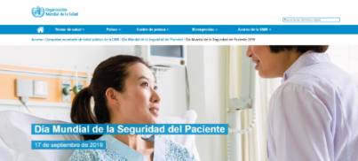 OMS página WEB Día Seguridad Paciente 1