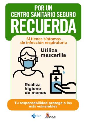 Uso mascarilla julio 2023 espacio sanitario seguro CON SINTOMAS INFECCIÓN RESPIRATORIA