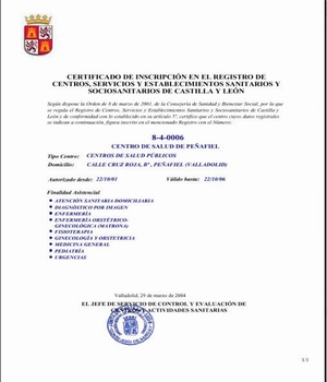 Certificado de Inscripción