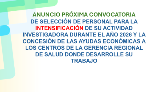 cONVOCATORIA INTENSIFICACIÓN