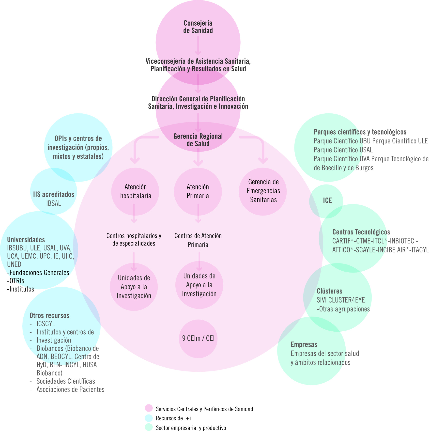 Mapa del ecosistema de salud de I+i en Salud de Castilla y León
