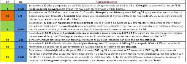 Recomendaciones en el manejo de la hipertrigliceridemia
