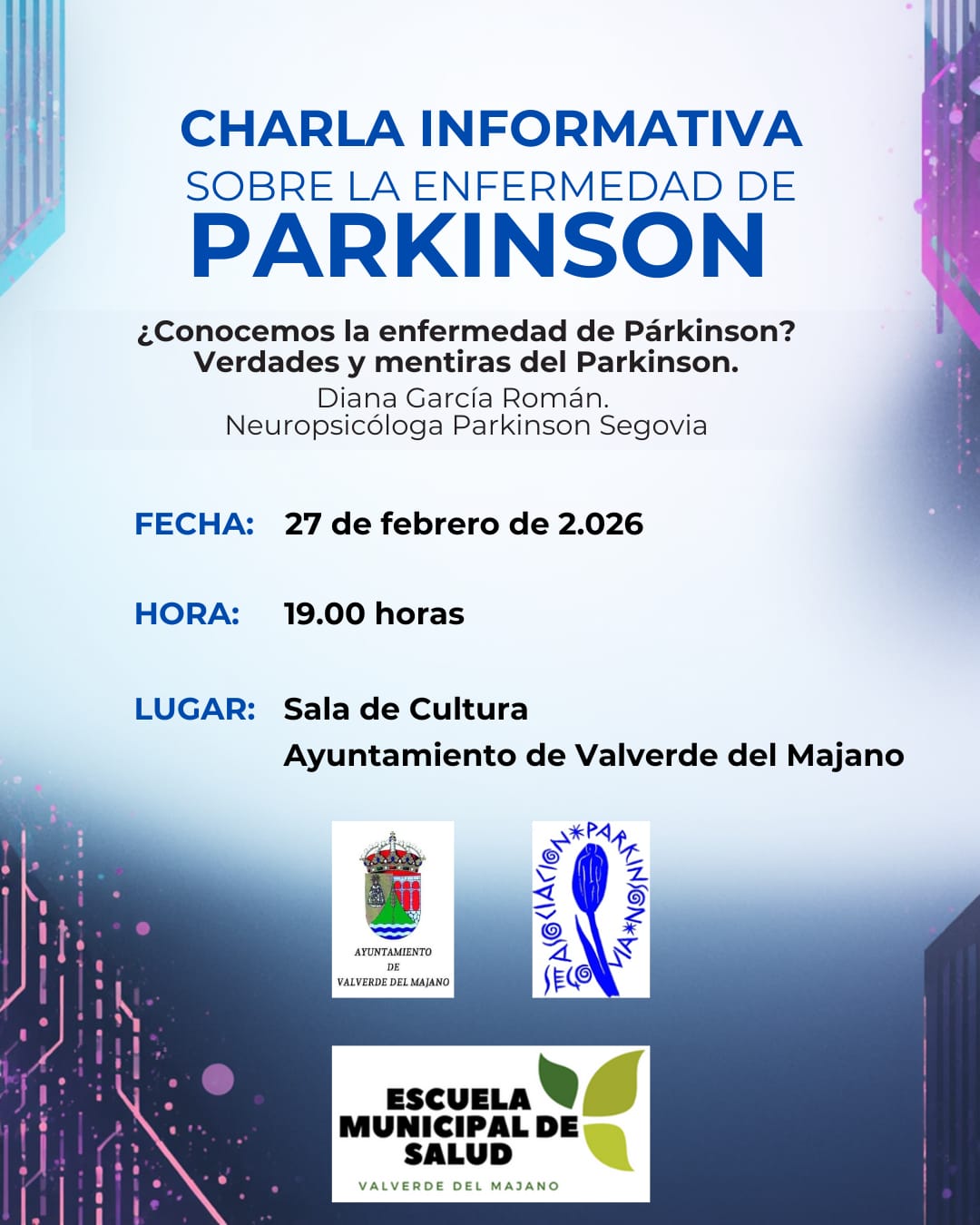 Charla informativa sobre la enfermedad de Parkinson
