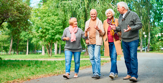 4 personas paseando