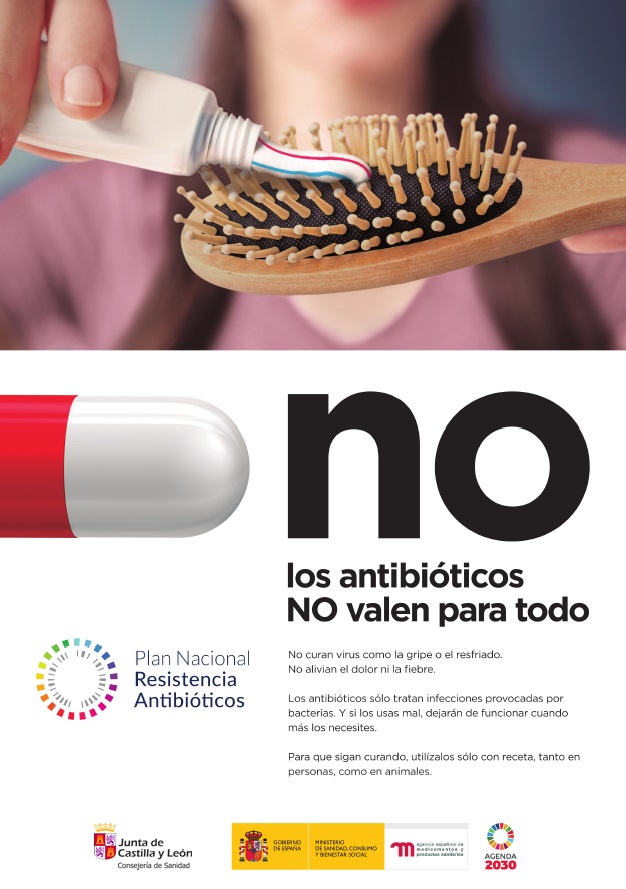 Cartel Los antibióticos NO valen paa todo