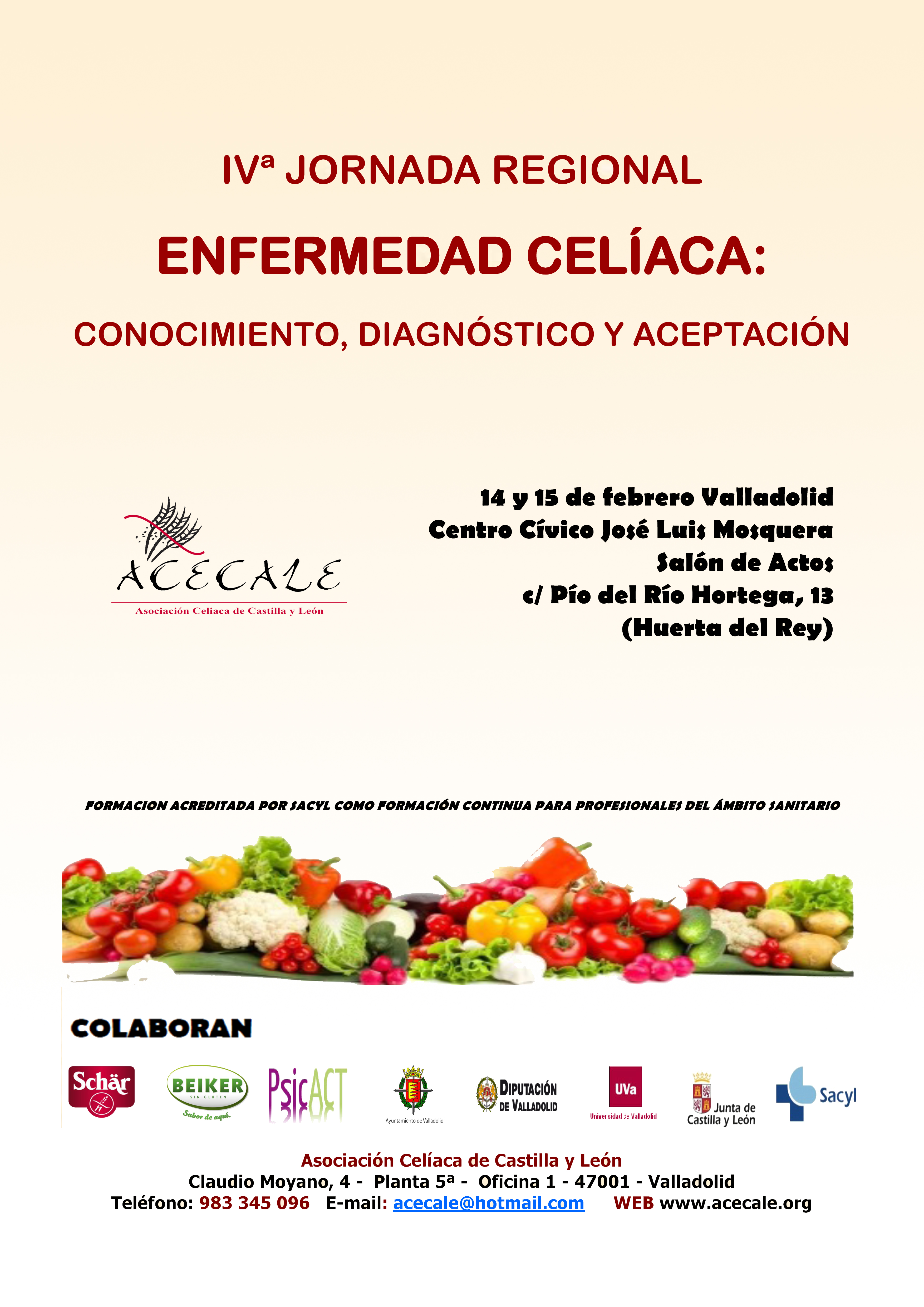 IV Jornada regional. Enfermedad celíaca: conocimiento, diagnóstico y aceptación.