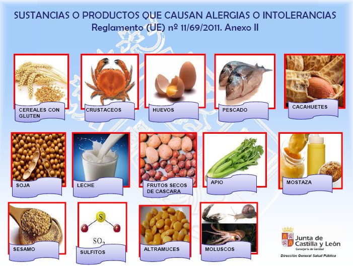 Sustancias o productos que causan alergias o intolerancias